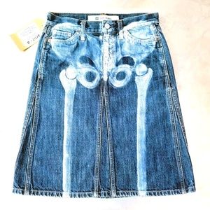 SOLD Handpainted Skeleton Vintage GAP Denim Jean Skirt